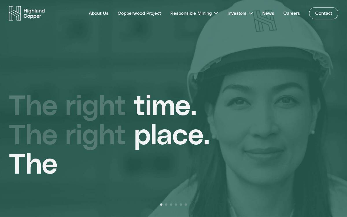 Highland Copper website preview