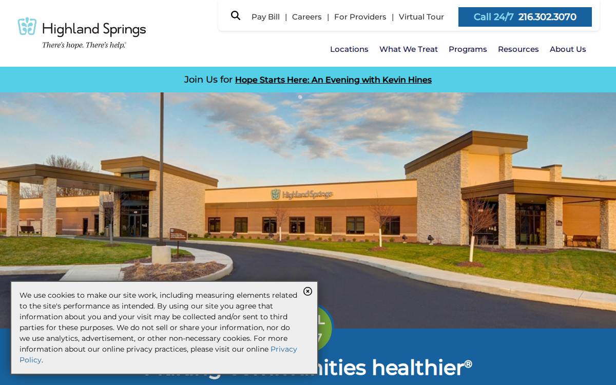 Highland Springs website preview
