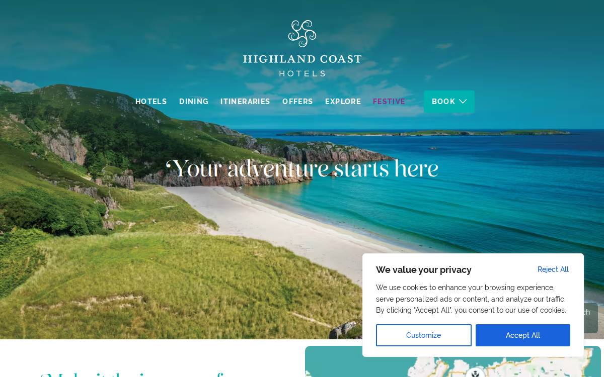 Highland Coast Hotels website preview