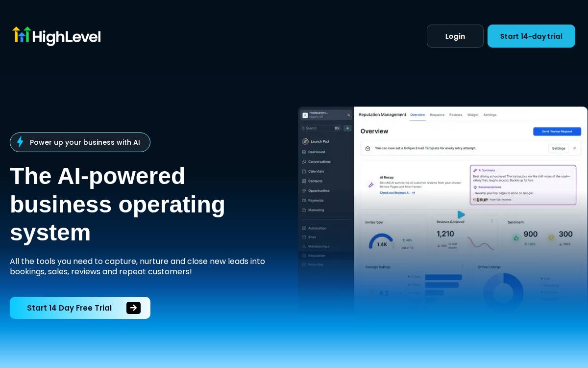 HighLevel website preview