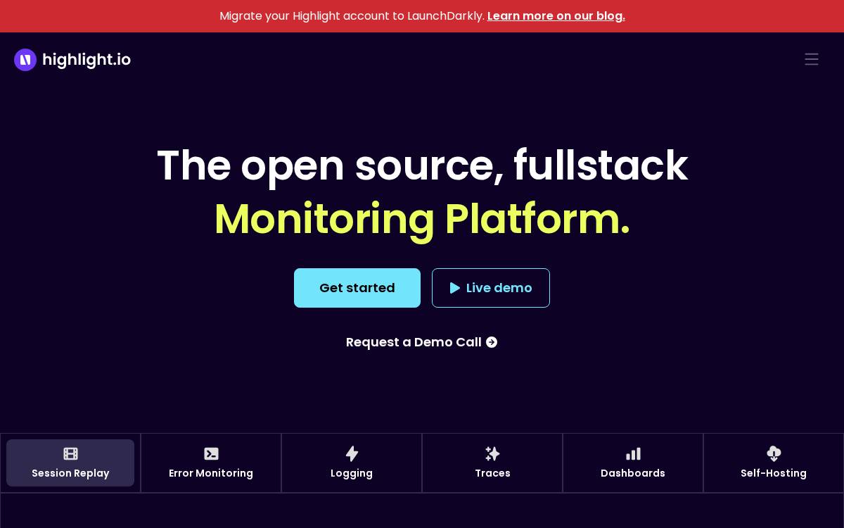 highlight.io website preview