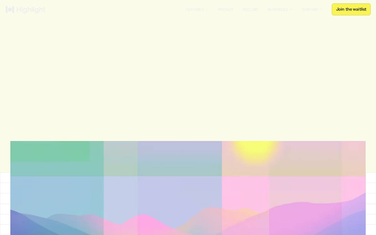Highlight website preview