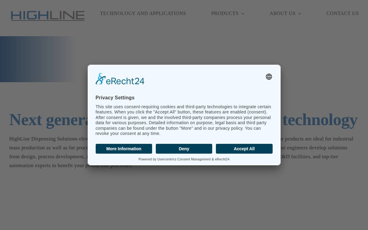HighLine Technology GmbH website preview