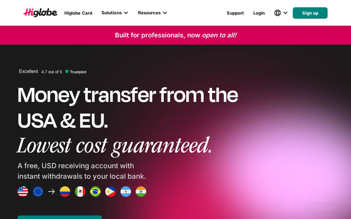 Higlobe website preview