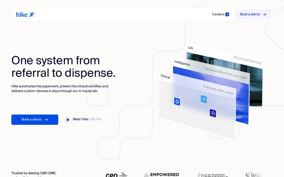 Hike Medical website preview