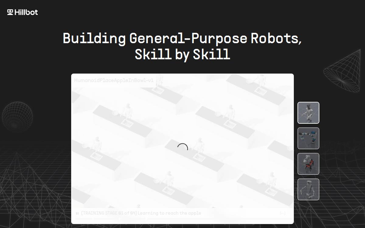 Hillbot Driving Embodied AI and Next-Gen Robotic Models website preview