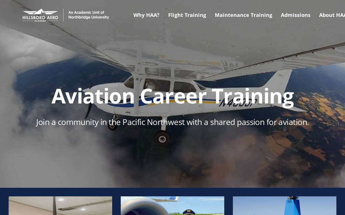 Hillsboro Aero website preview