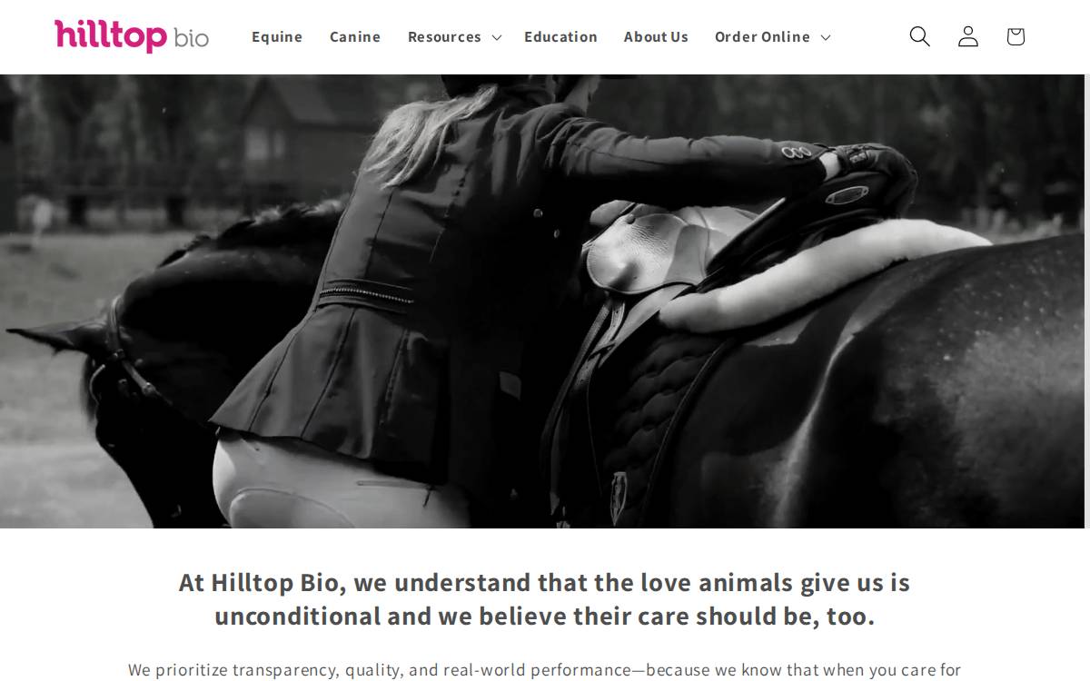 Hilltop Bio website preview