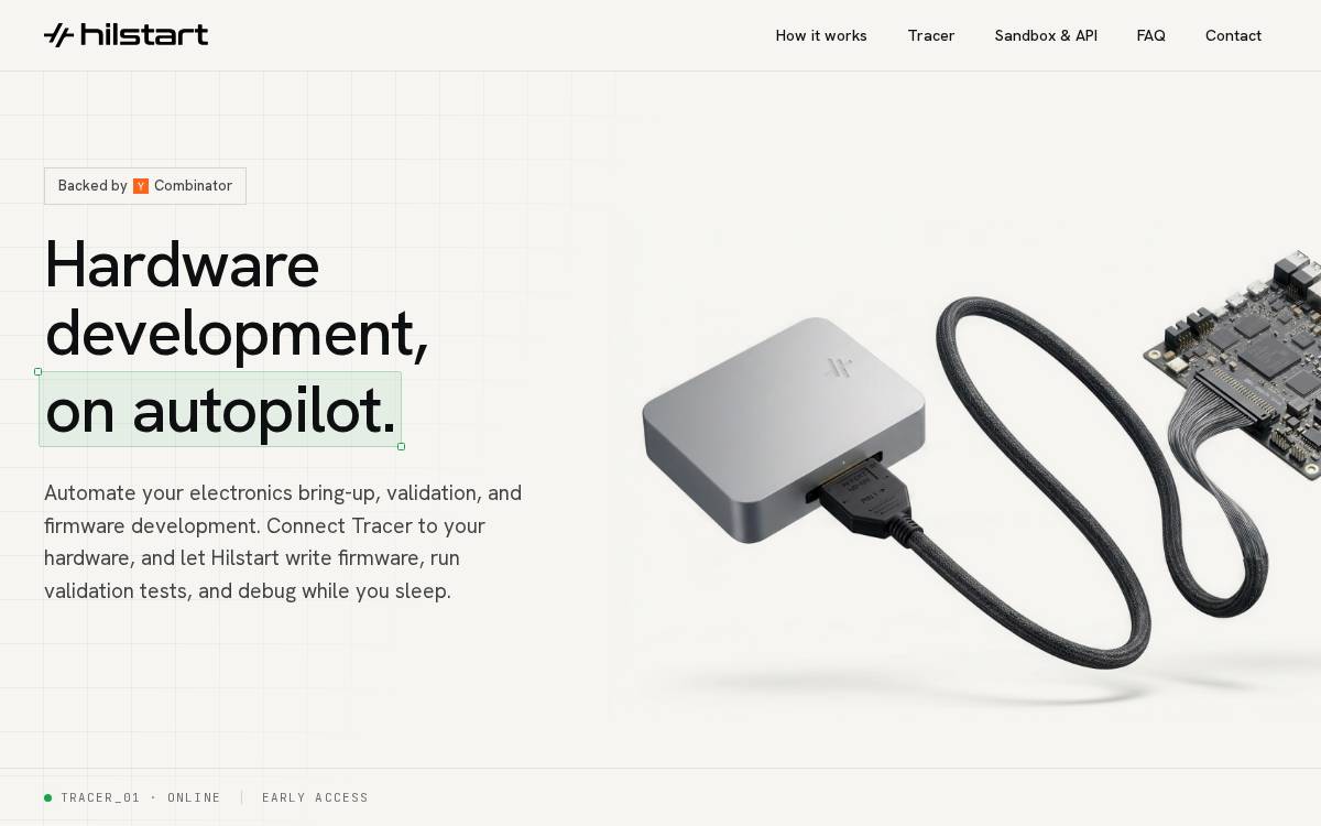 HILstart website preview