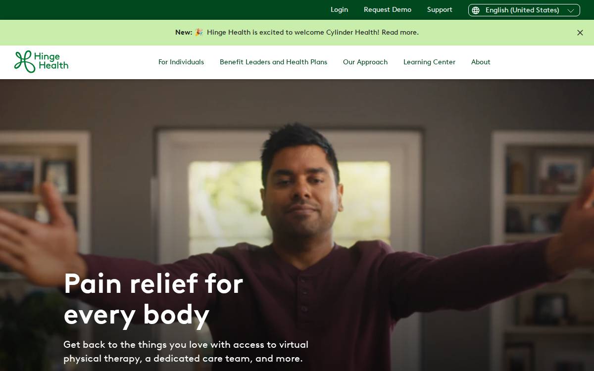 Hinge Health website preview