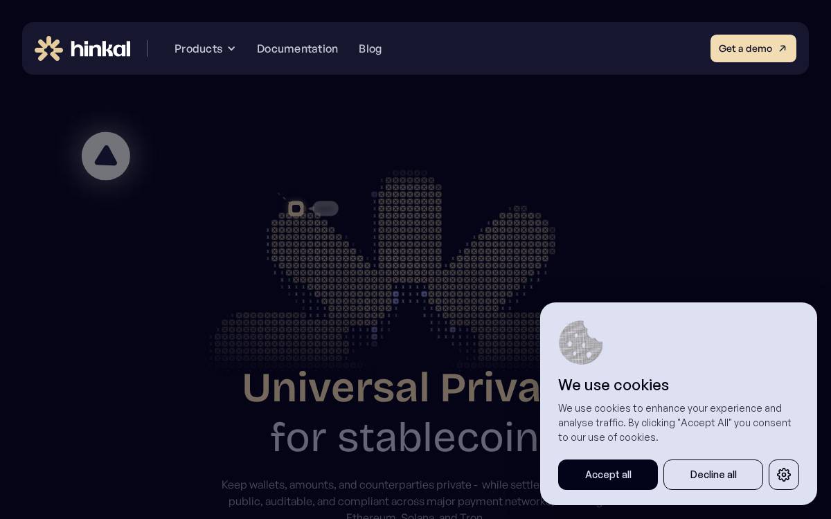 Hinkal Generalized Privacy website preview