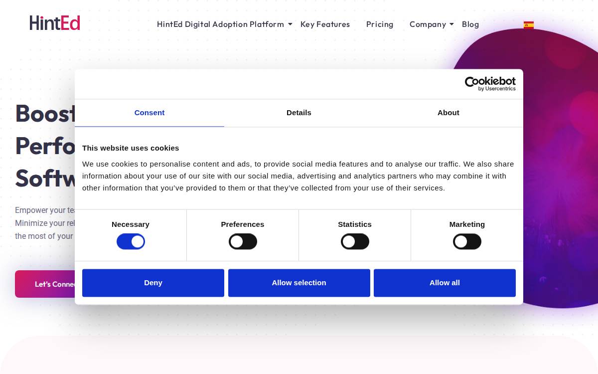 Hinted website preview