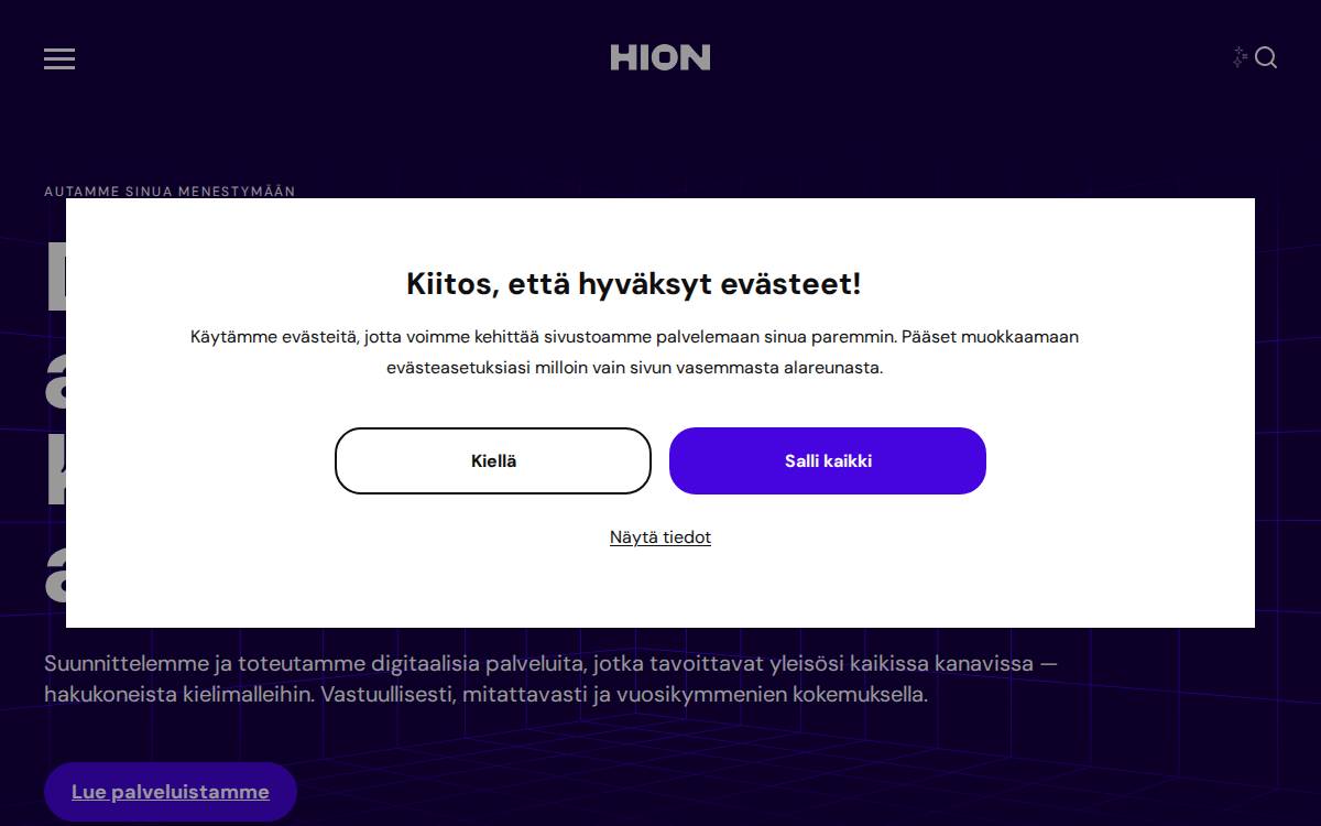 Hion Digital website preview