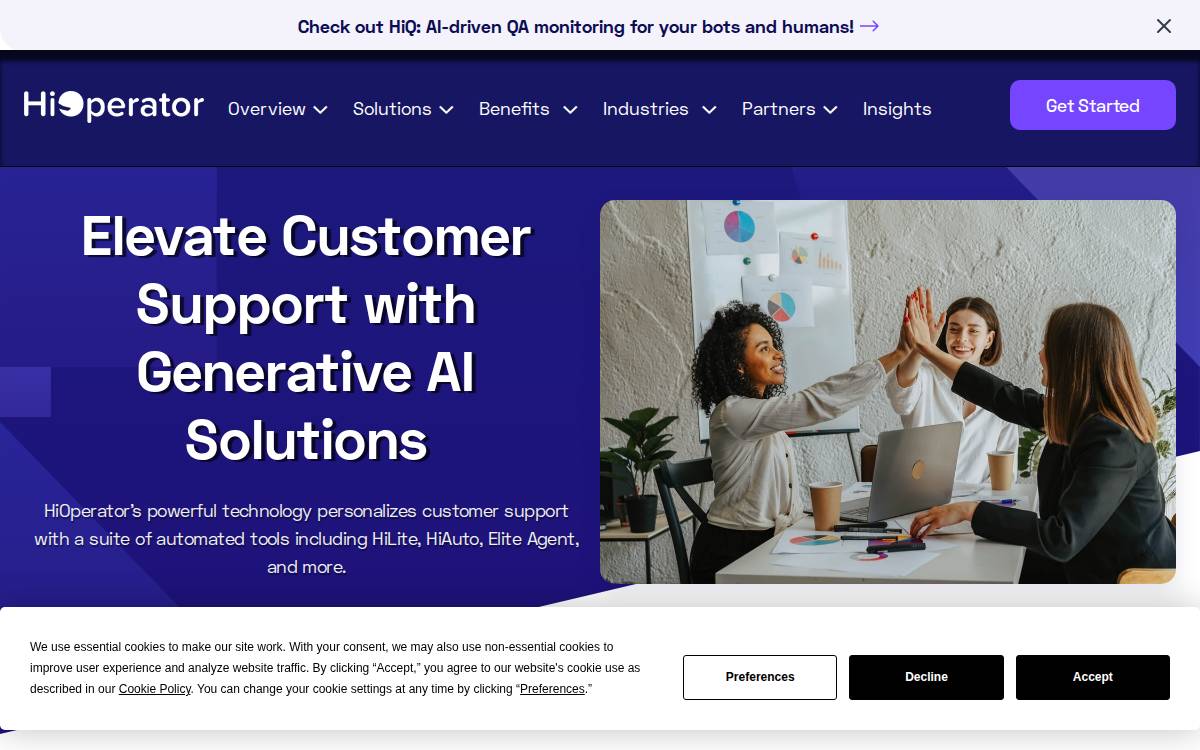 HiOperator website preview
