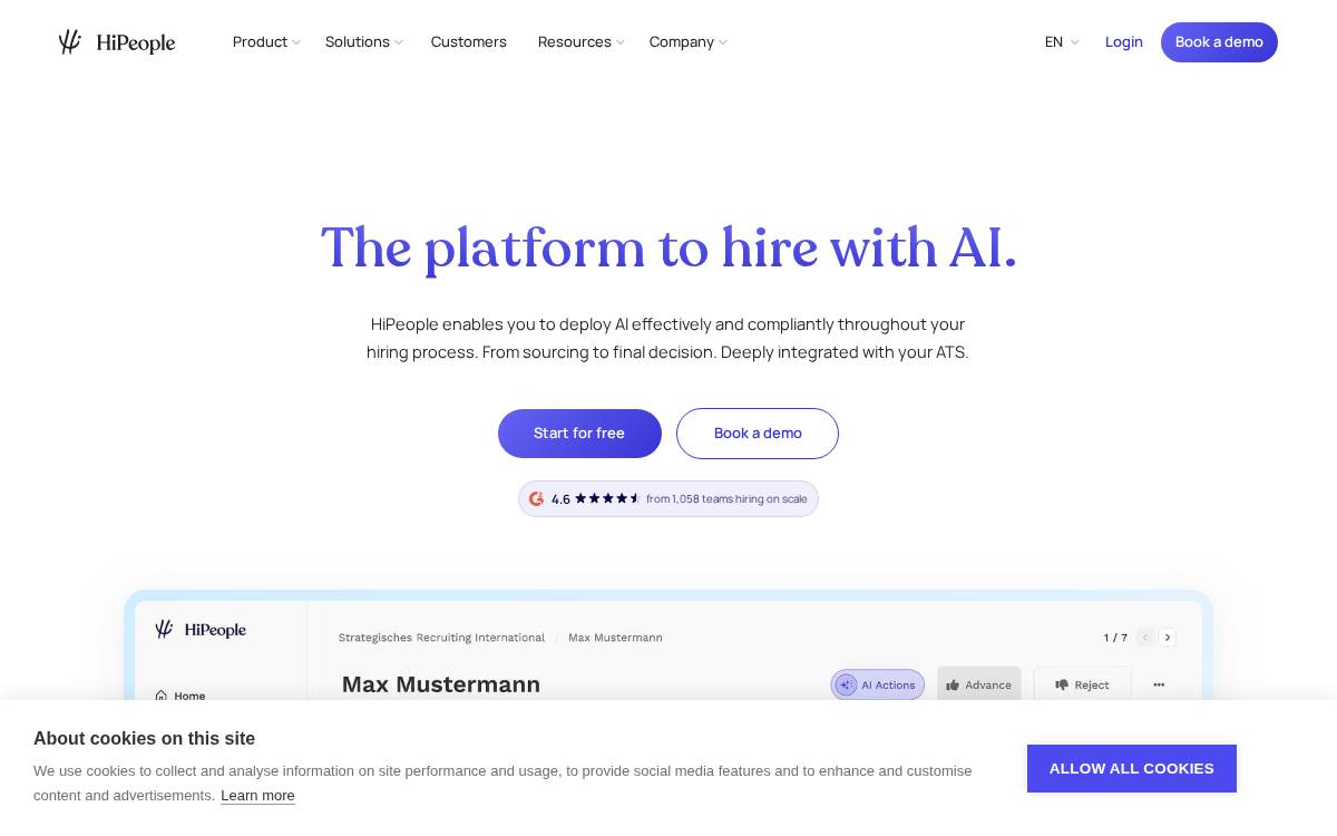 HiPeople website preview