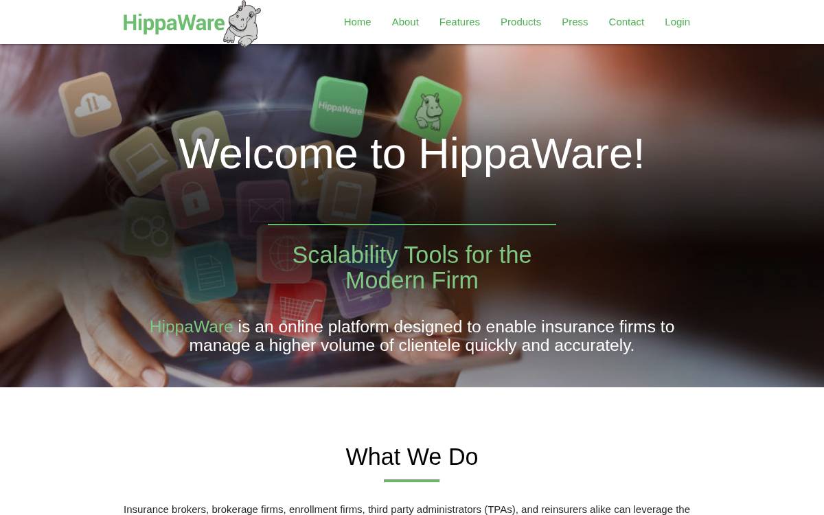 Hippaware website preview