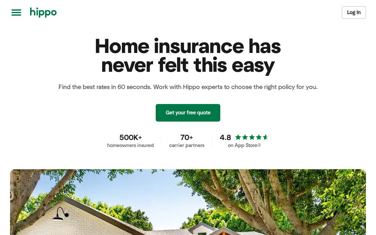 Hippo Home Insurance website preview