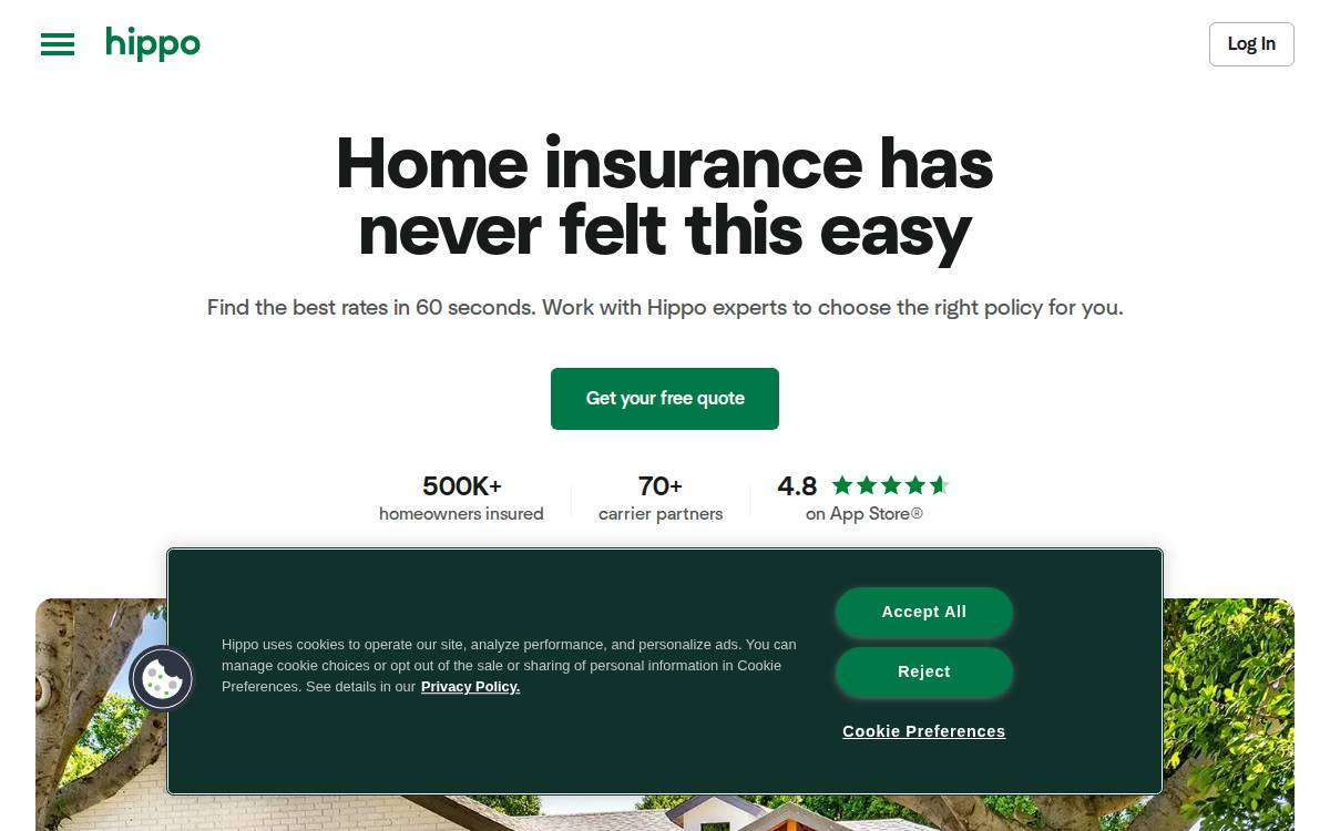 Hippo (NYSE: 2021) website preview