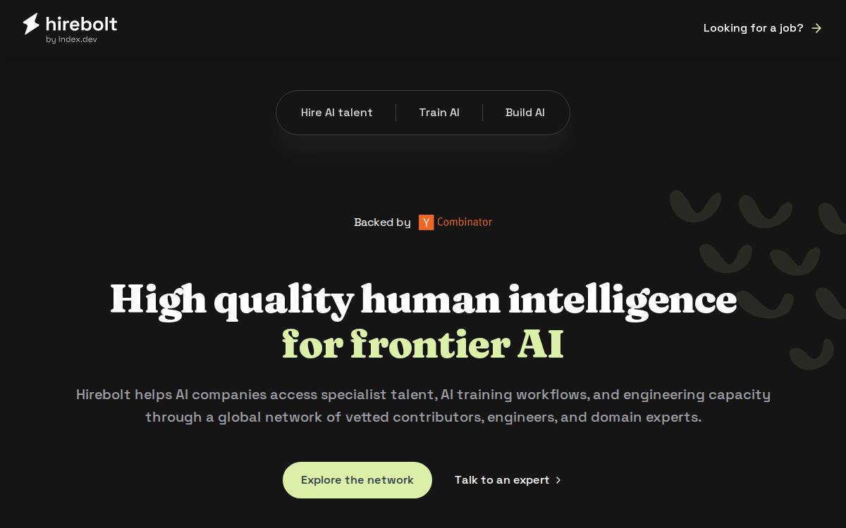 Hirebolt website preview
