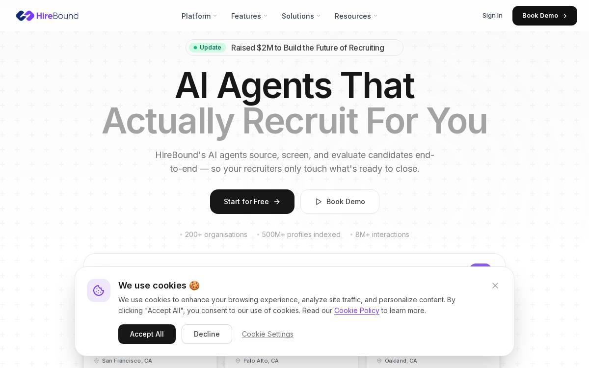 Hirebound website preview