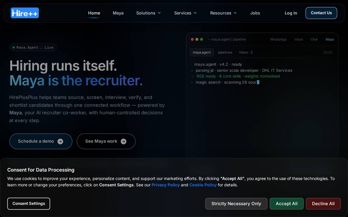 Hireplusplus website preview