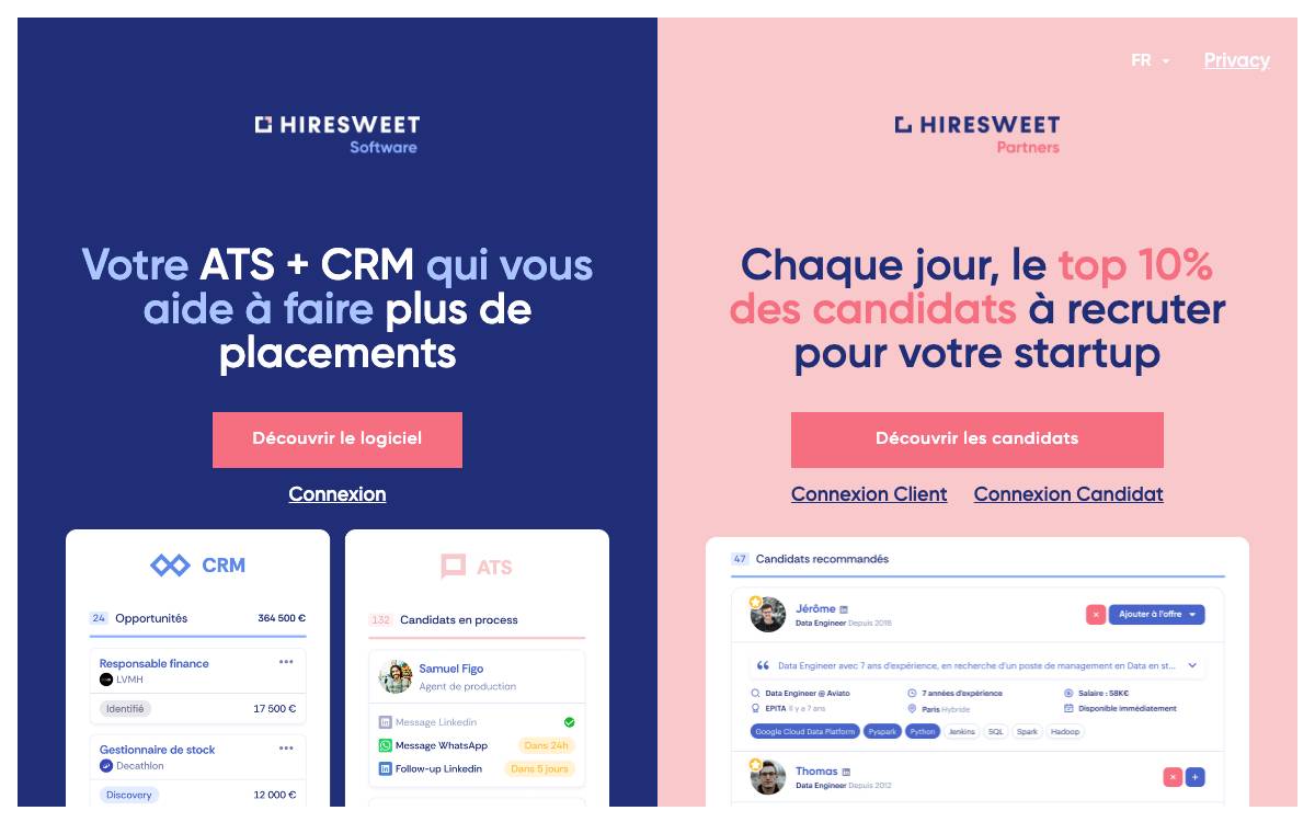 HireSweet website preview