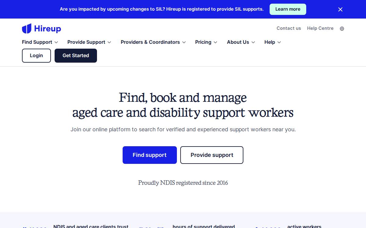 Hireup website preview