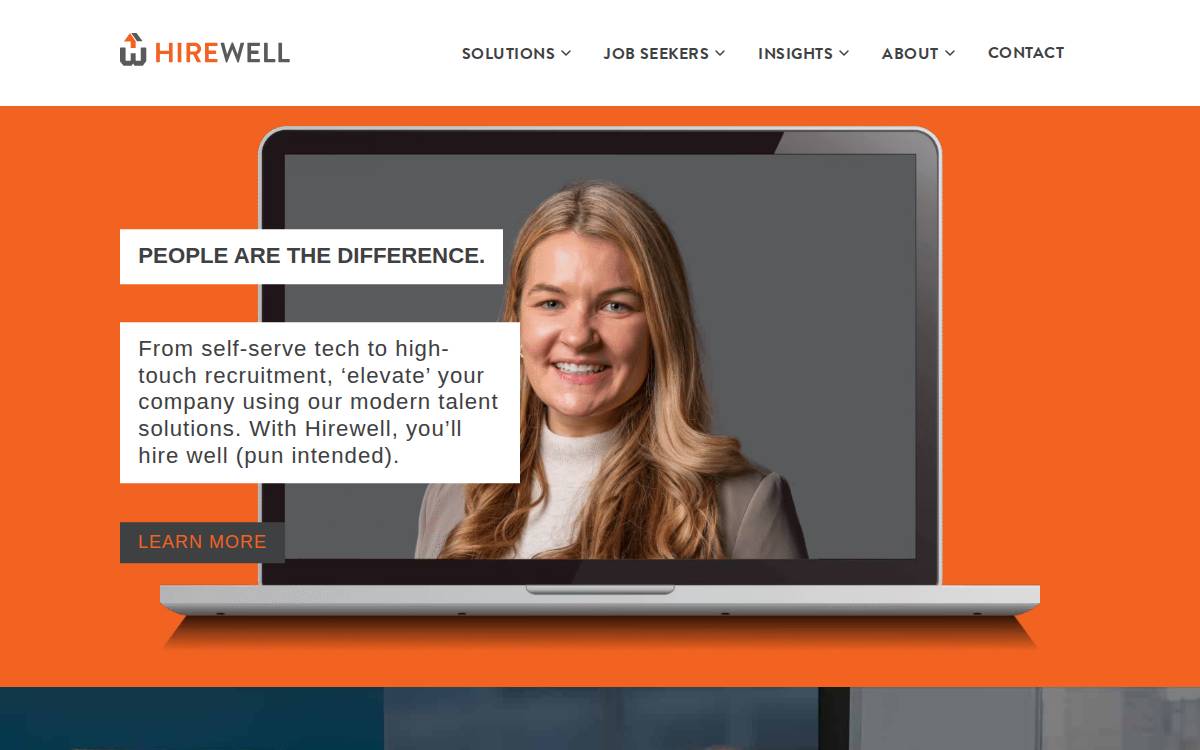 Hirewell website preview