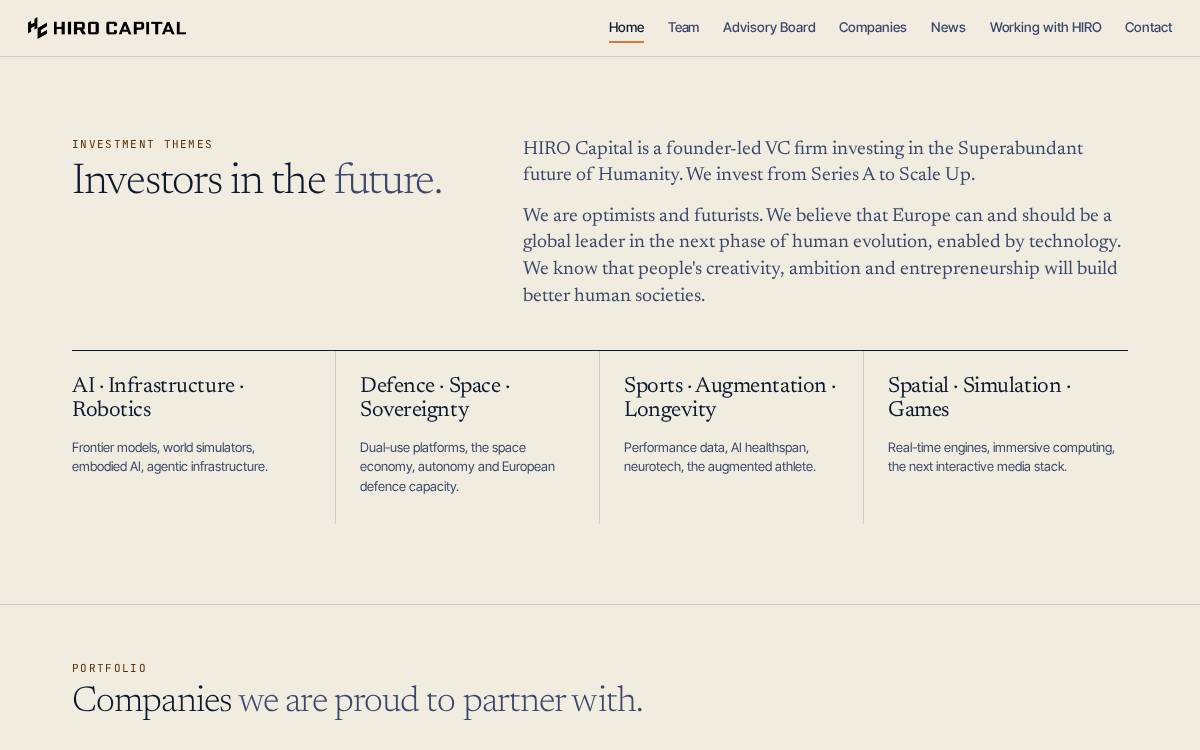 Hiro website preview
