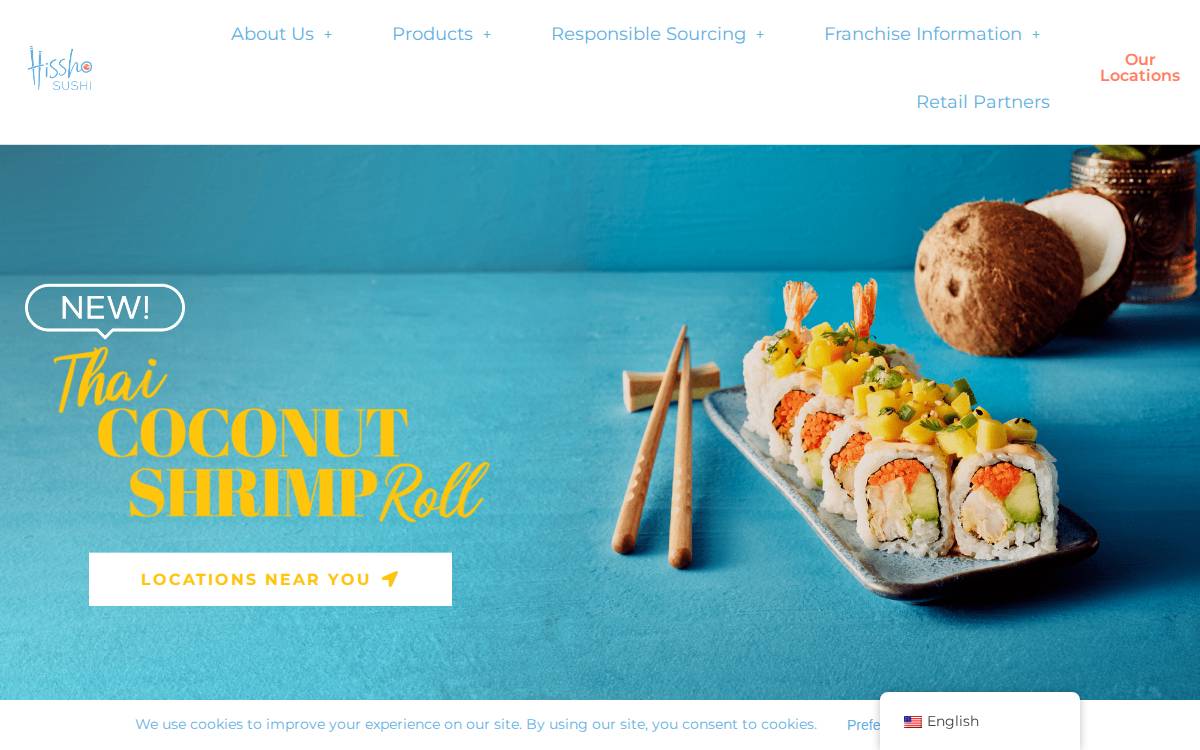 Hissho Sushi website preview