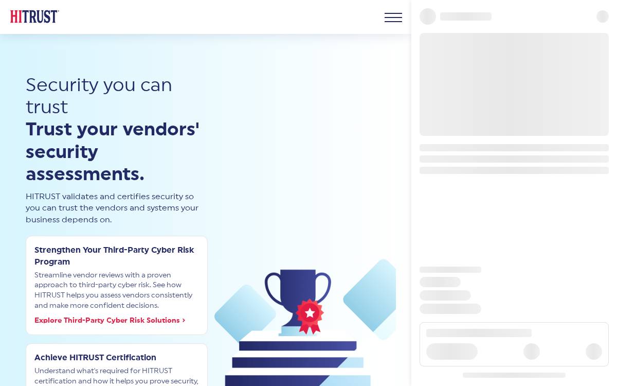 HITRUST website preview