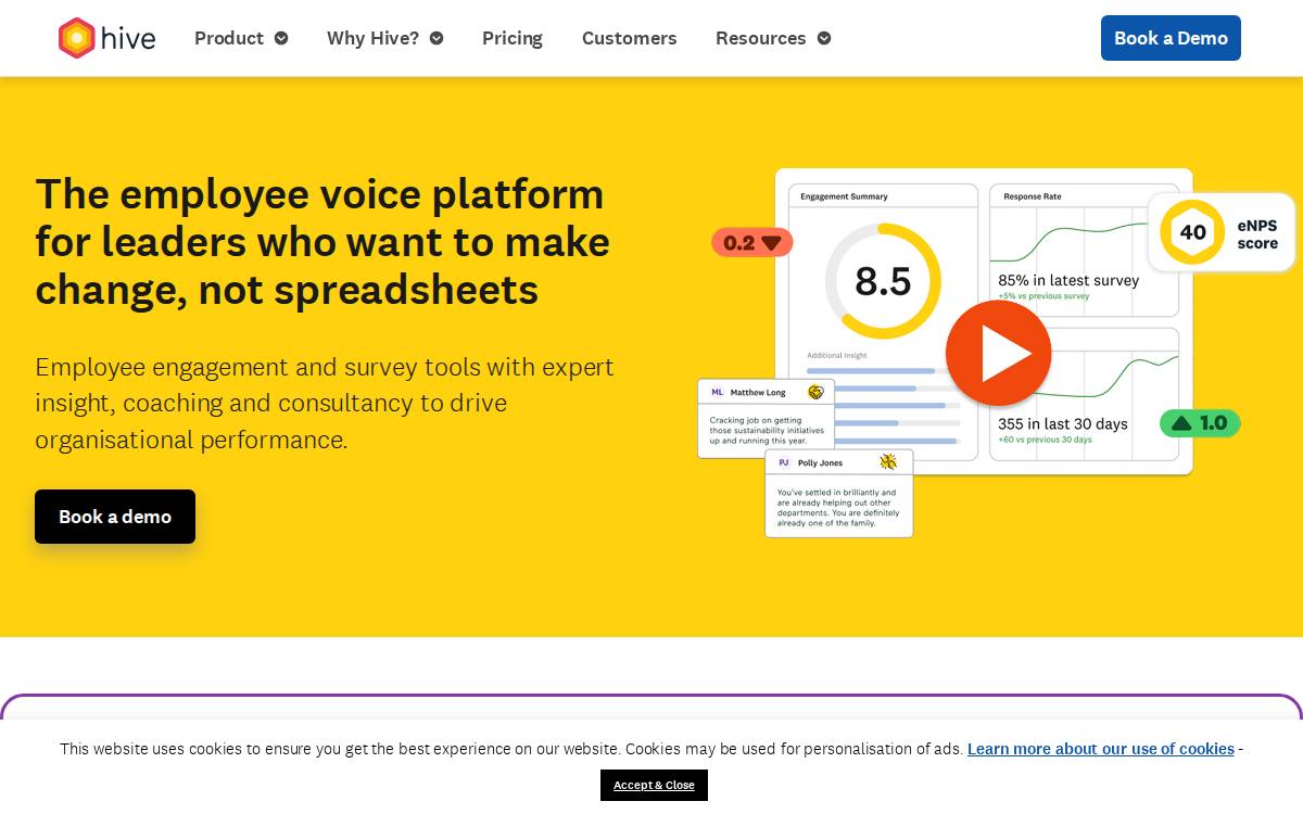 Hive Hr website preview