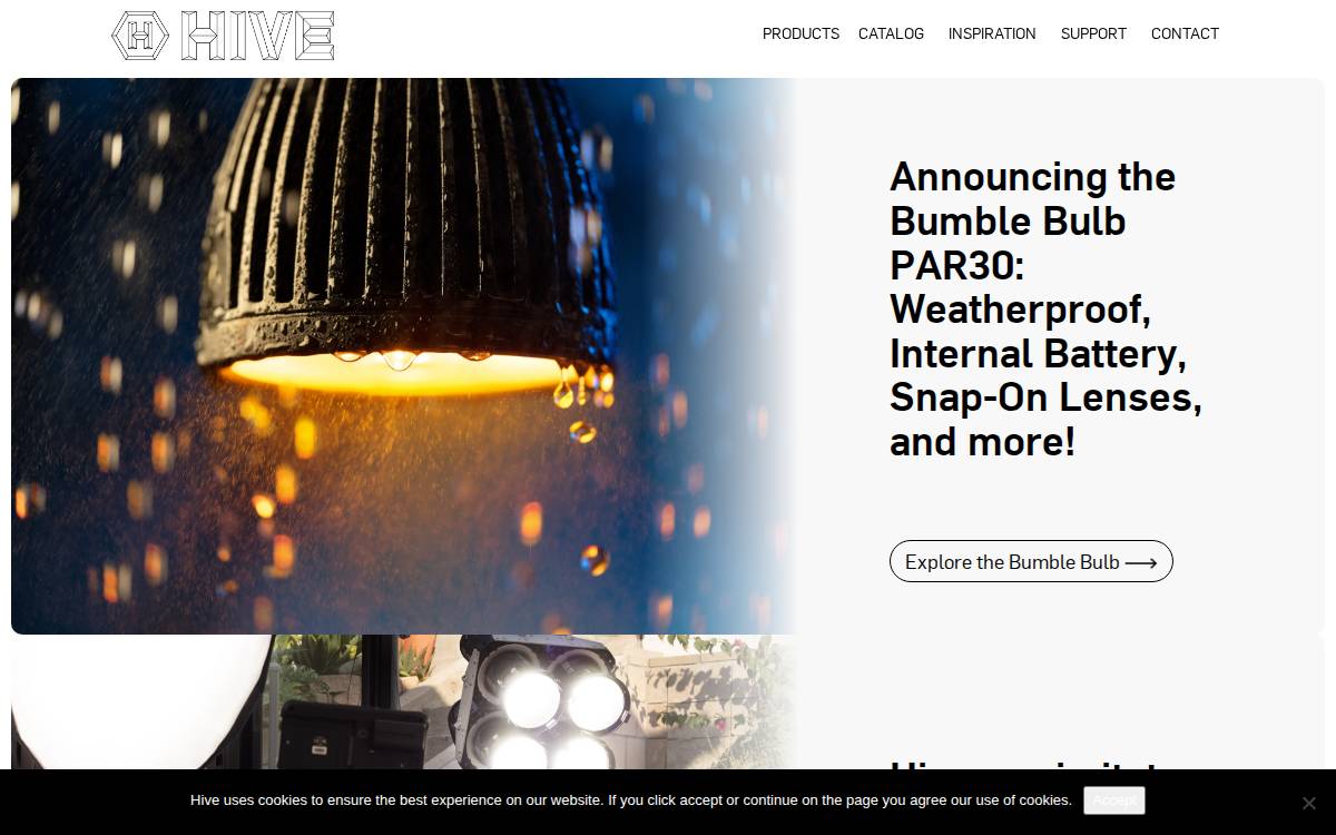 HIVE Lighting website preview