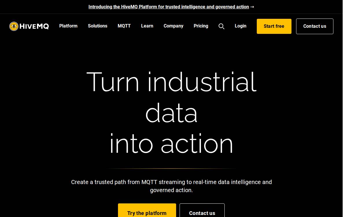 Hive Mq website preview