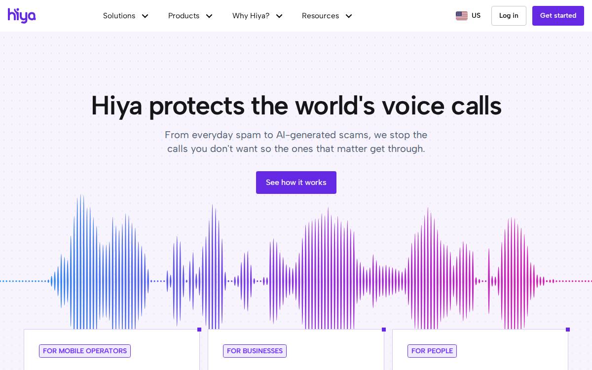 Hiya website preview