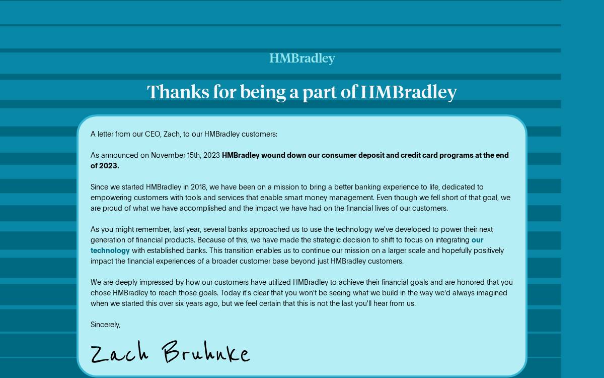 HM Bradley website preview