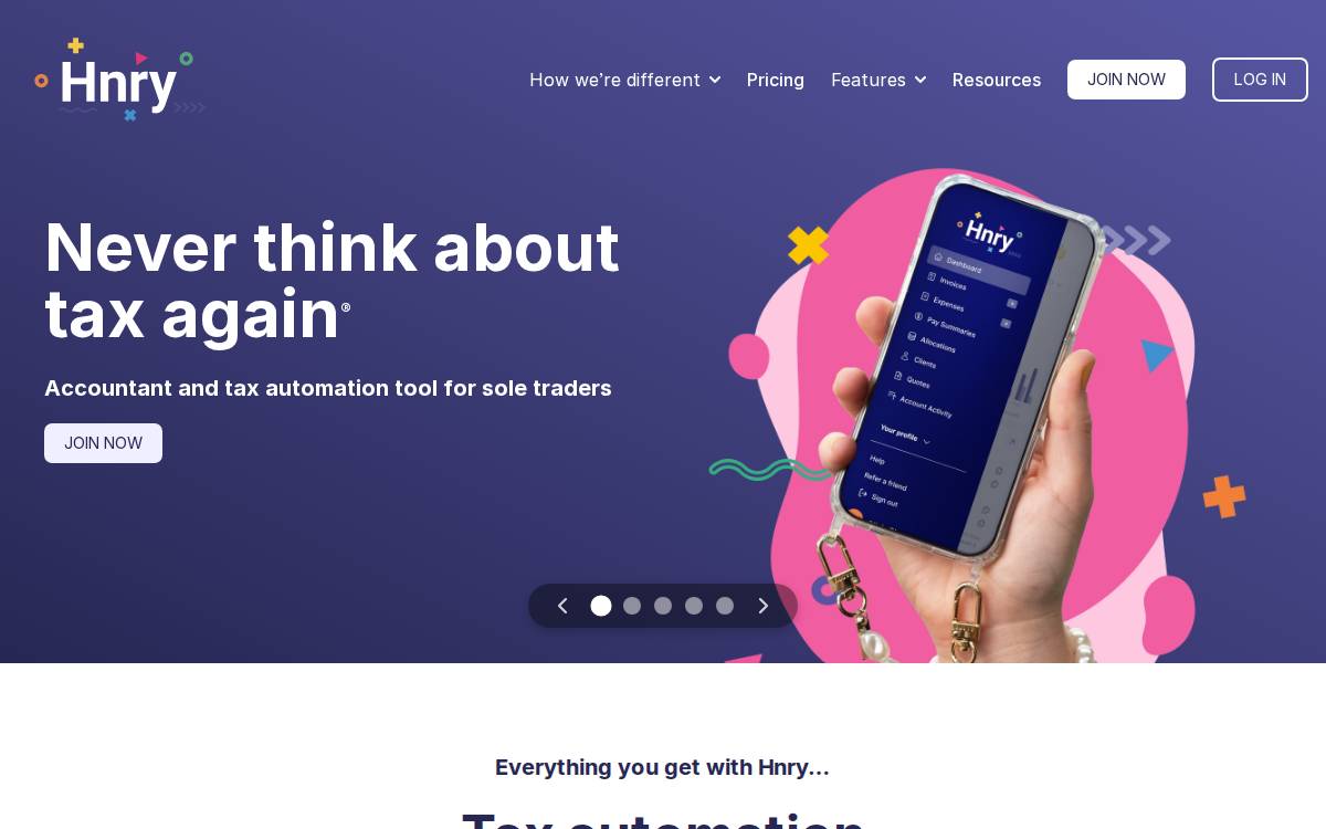 Hnry website preview