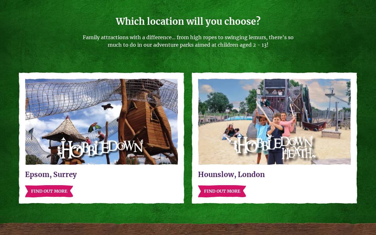 Hobbledown website preview