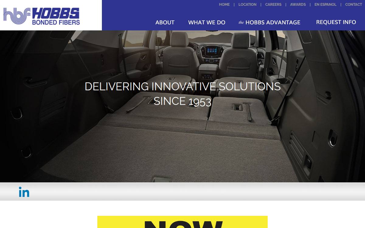 Hobbs Bonded Fibers website preview