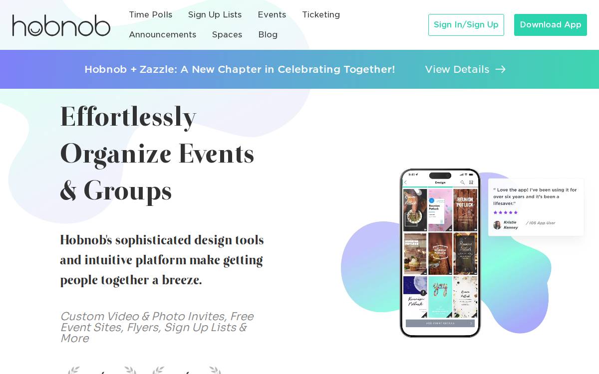 Hobnob website preview