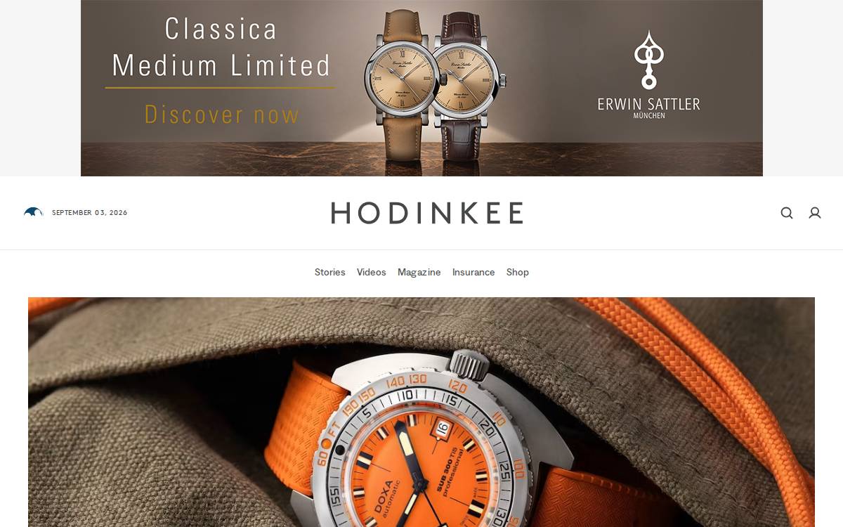 Hodinkee website preview