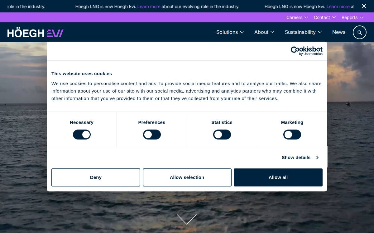 Höegh Evi website preview