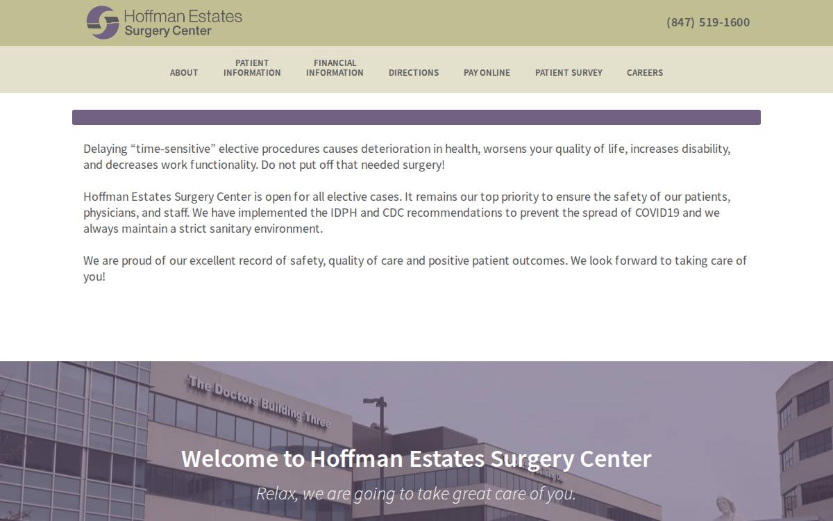 Hoffman Estates Surgery Center website preview