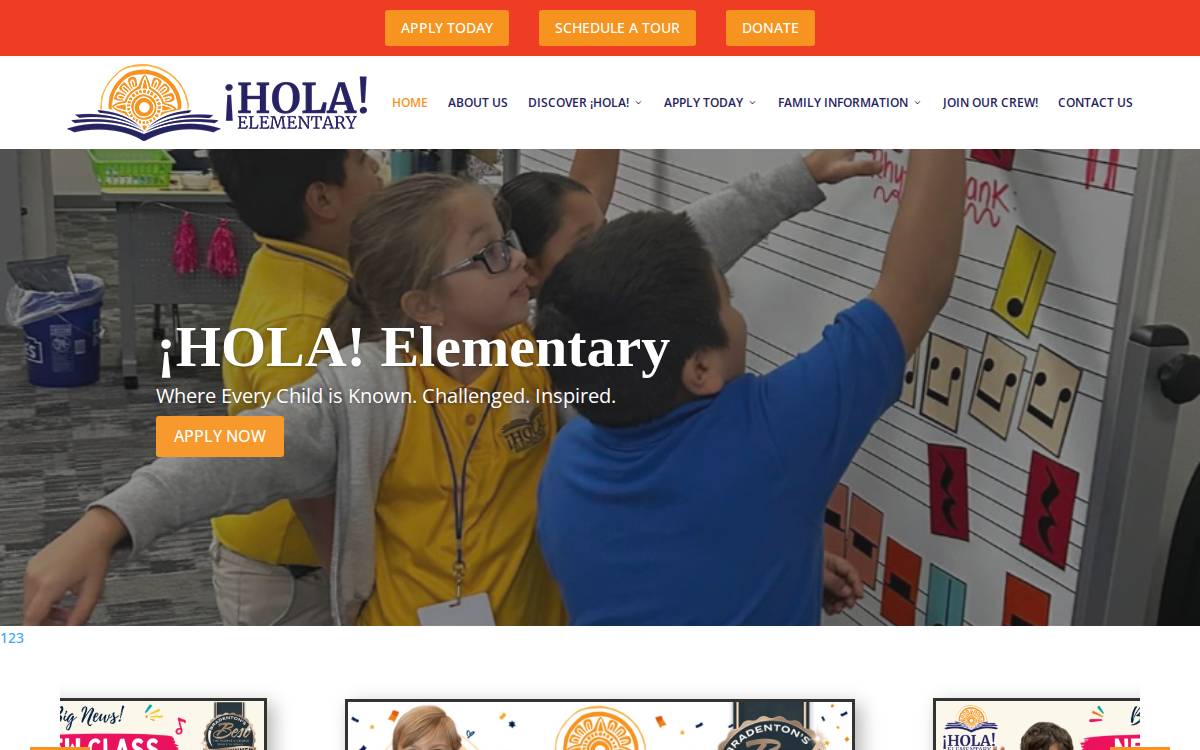 Hola Elementary website preview