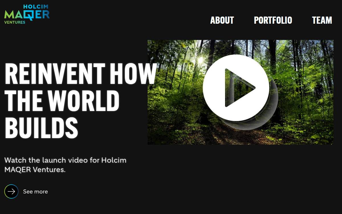 Holcim MAQER Ventures website preview