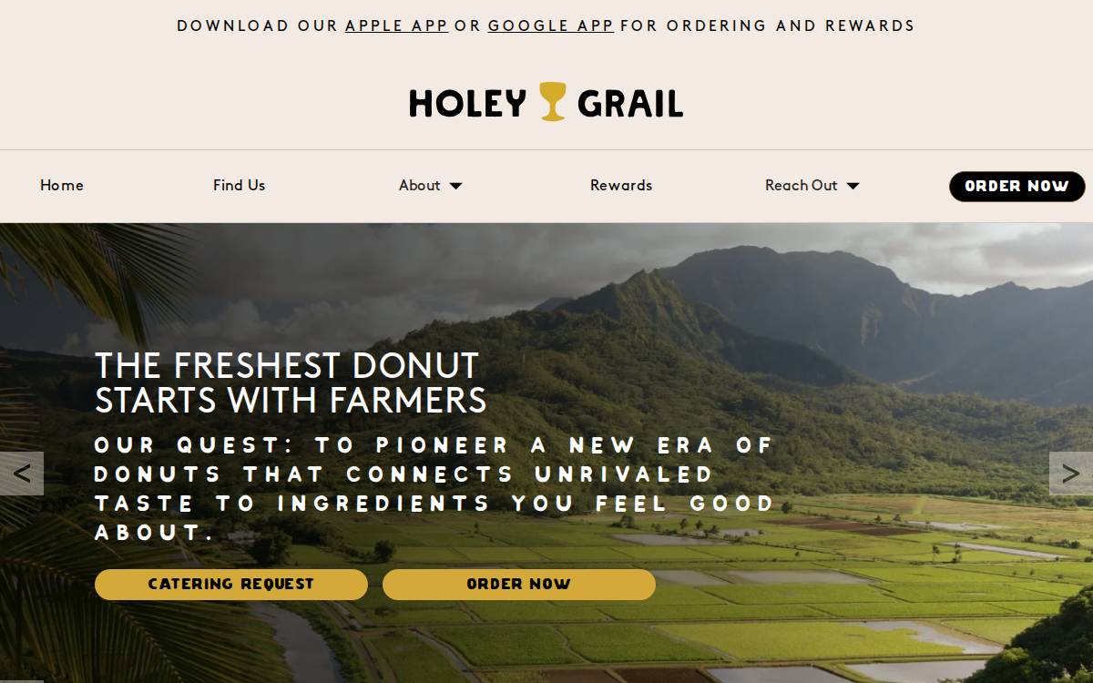Holeygraildonuts website preview