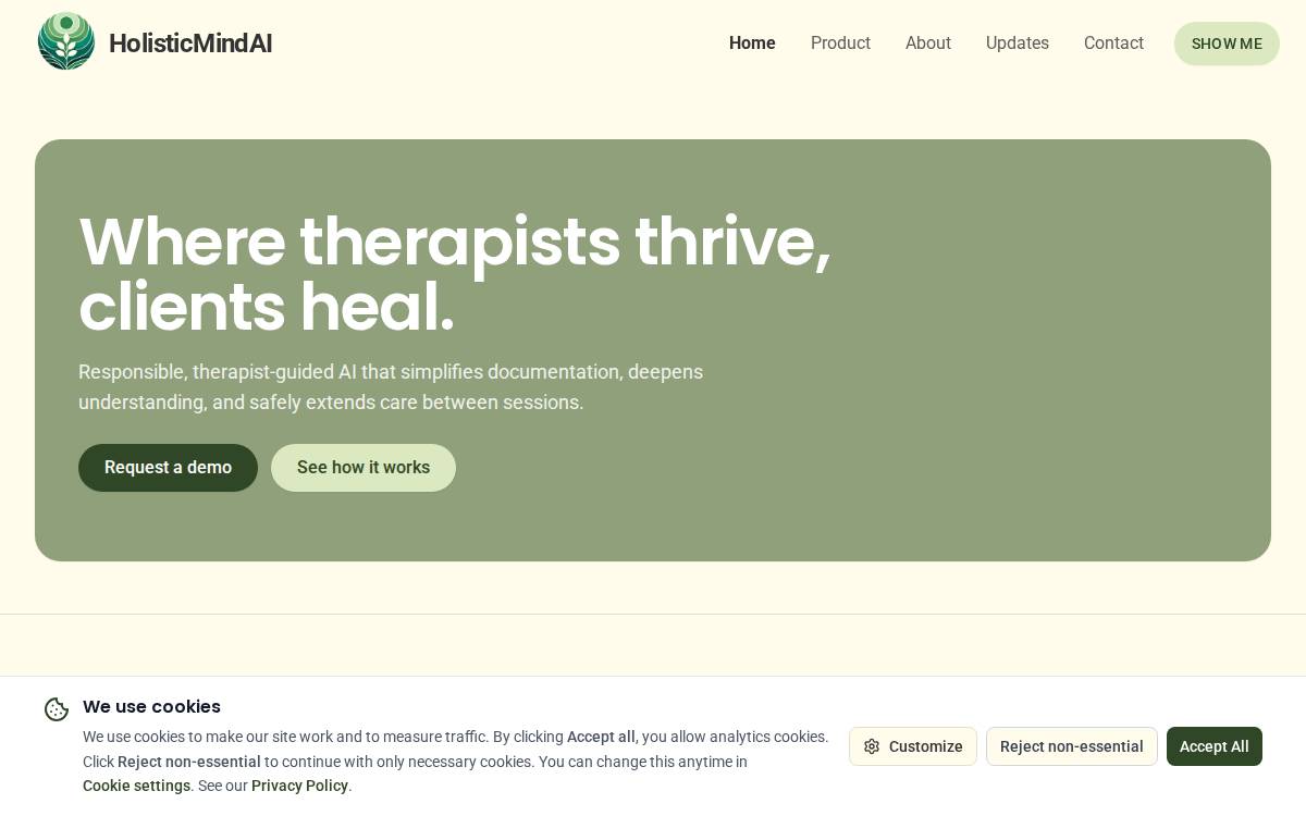 HolisticMindAI website preview