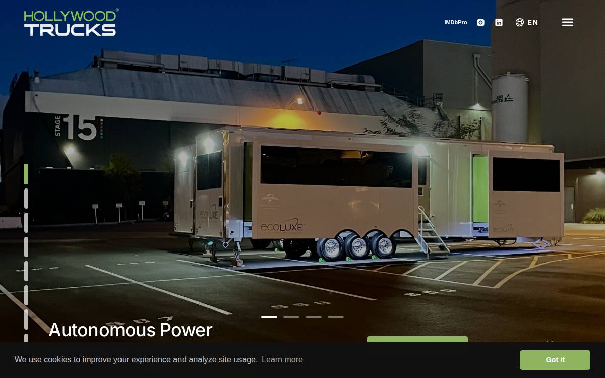 Hollywood Trucks website preview