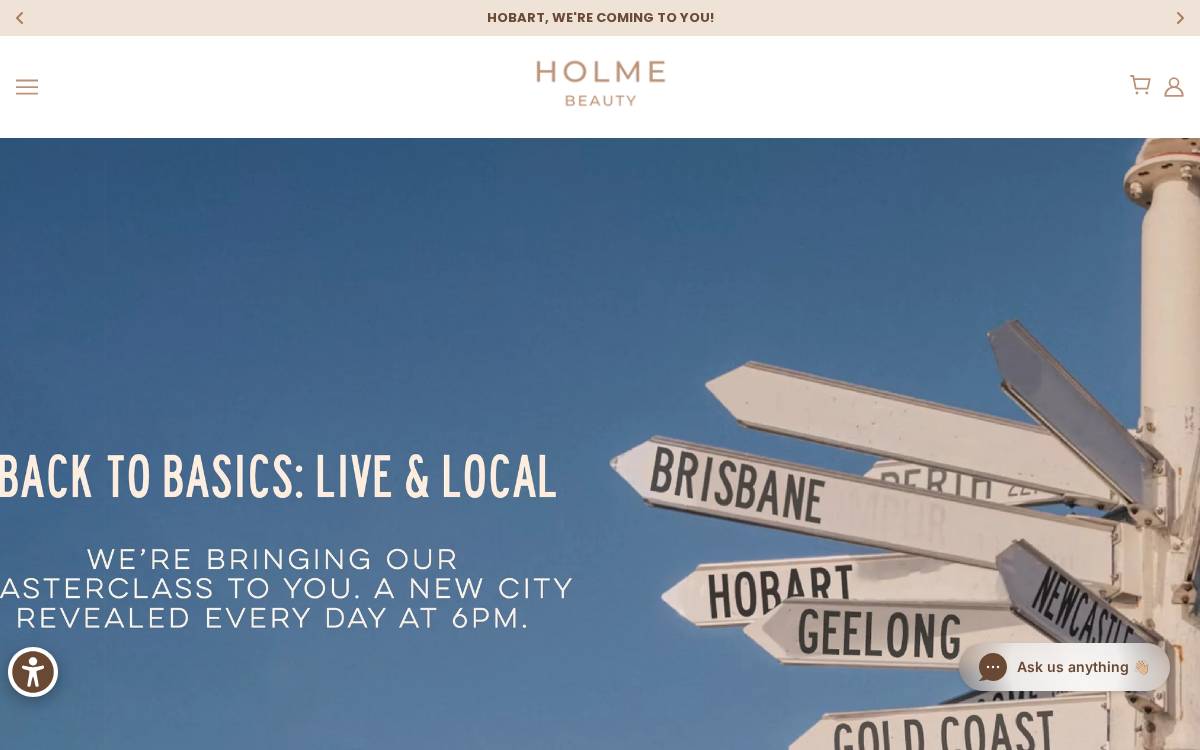 Holme Beauty website preview
