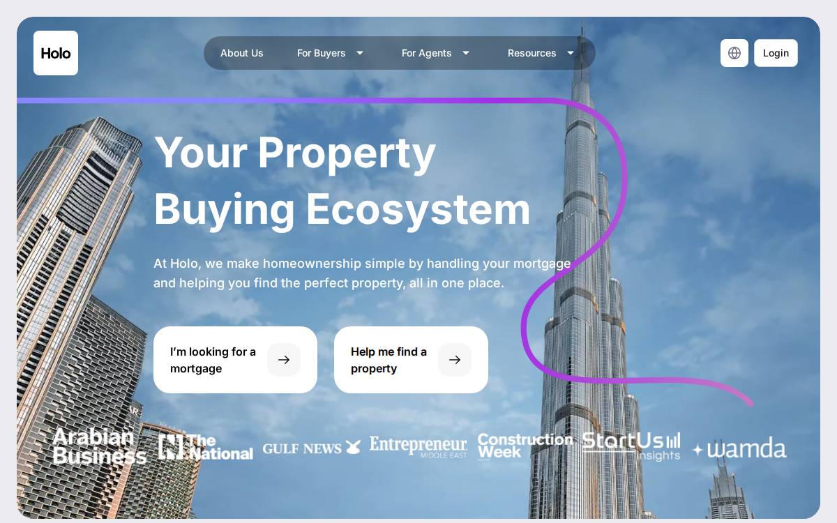 Holo Venture Investments website preview